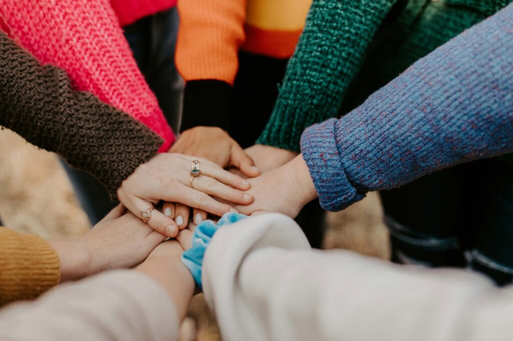 hands in the center